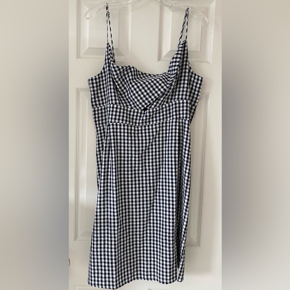NWT Loft Gingham Twist Cutout Cami Dress Size 16 - Picture 3 of 5
